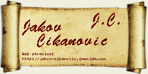 Jakov Čikanović vizit kartica